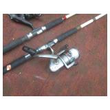 (K) 3 Open Face Fishing Reels and R...