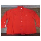 (K) Red Denim Long Sleeve Snap Fron...