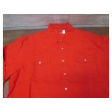(K) Red Denim Long Sleeve Snap Fron...