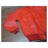 (K) Red Leather Jacket Size 40...