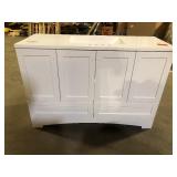 Glacier Bay Lancaster 49 in. Single Sink White Bath Vanity with White Cultured Marble Top (Assembled)  Customer Returns See Pictures