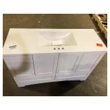 Glacier Bay Lancaster 49 in. Single Sink White Bath Vanity with White Cultured Marble Top (Assembled)  Customer Returns See Pictures