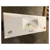 Glacier Bay Lancaster 49 in. Single Sink White Bath Vanity with White Cultured Marble Top (Assembled)  Customer Returns See Pictures