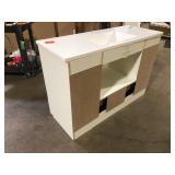 Glacier Bay Lancaster 49 in. Single Sink White Bath Vanity with White Cultured Marble Top (Assembled)  Customer Returns See Pictures