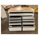 Husky Rolling Tool Box in White Missing Wheels and No Keys Customer Returns See Pictures