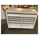 Husky Rolling Tool Box in White Missing Wheels and No Keys Customer Returns See Pictures