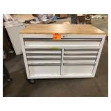 Husky Rolling Tool Box in White Missing Wheels and No Keys Customer Returns See Pictures