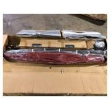 Hampton Bay 8 ft. Square Aluminum and Steel Cantilever Offset Outdoor Patio Umbrella in Chili Red Customer Returns See Pictures