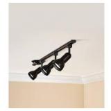Hampton Bay 4 ft. 3-Light Black Linear Track Lighting Kit with Medium Step Heads  Customer Returns See Pictures