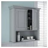 RiverRidge Home Somerset 22.88 in. W x 24.81 in. H x 7.88 in. D Bathroom Storage Wall Cabinet and Laundry Medicine Cabinet in Gray   Customer Returns See Pictures