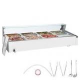 VEVOR 8-Pan Commercial Food Warmer, 8 x 8QT. Electric Steam Table with Glass Cover, 1700W Countertop Stainless Steel Buffet    Customer Returns See Pictures