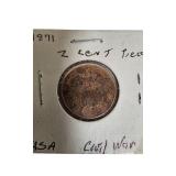 1871 Civil War Era 2-Cent Coin: A Rare Coin from a Low Mintage Year