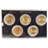 2011 Set of Gold-Plated America the Beautiful Quarters.