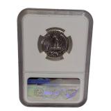 1963 Silver Quarter from NGC - Beautifully Mint Condition!