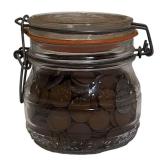 Estate Wheat Pennies, Various Dates and Mint Marks, over 4 lbs. Without the jar: 600+ pennies.