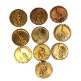 Mixed Lot of Gold Dollar Coins from Different Years, featuring various M/M varieties from different collections!