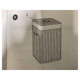 Costway Rectangle Bamboo Hamper Laundry Basket Washing Cloth Bin Storage Bag Lid-Natural 15.5" x 11.8" x 23.5"