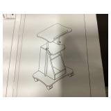 Giantex Mobile Laptop Desk, Height Adjustable Podium Stand w/ 4 Wheels & Tiltable Desktop, Rolling Lectern Cart Laptop Desk with Storage Shelves for School, Office, Home, Black