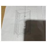 POWERSTONE Bathroom Storage Cabinet, Freestanding Floor Cabinet Organizer with Glass Doors & Adjustable Shelf, Wooden Kitchen Pantry Cupboard for Living Room, Bathroom, Office, Entryway White (?30.48 