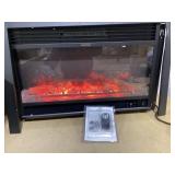 COSTWAY Electric Fireplace Inserts 33-inch Wide, 750W/1500W Wall Recessed and Freestanding Fireplace with 3 Flame Colors, 5 Brightness Settings, 8H Timer, Remote Control, Heater for Indoor Use