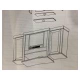 Costway - Fireplace TV Stand & 18" Electric Fireplace for For 65" Wall-Mounted TV - Brown (Slightly Used, Maybe Missing Hardware)