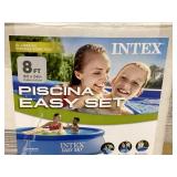 INTEX 28106EH Easy Set Inflatable Swimming Pool: 8ft x 24in  Puncture-Resistant Material  Quick Inflation  513 Gallon Capacity  18in Water Depth