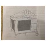Costway 4-in-1 Portable Baby Playpen with Net and Music Box, Gray