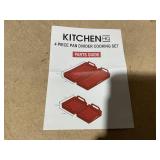 Kitchen HQ 4 Piece Pan Divider Cooking Set and Kuhn Rikon Set of 3 Nesting Edge Slicer and Grater Set