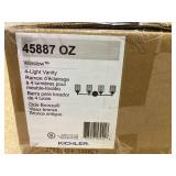 Kichler Winslow 30" Vanity Light in Olde Bronze®, 4-Light Transitional Bathroom Light with Clear Seeded Glass. (30" W x 9.25" H), 45887OZ