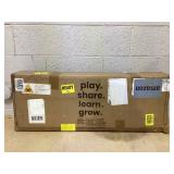 ECR4Kids Streamline 3-Shelf Storage Cabinet, 36in High, Double-Sided Display, Grey Wash