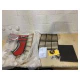 Tangkula Metal Christmas Santa Sleigh Basket, Xmas Festival Holiday Decorative Santas Sleigh with 2-Tier Storage Shelf, Indoor Outdoor Christmas Decoration