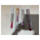 LOT OF 4 Kitchen HQ 2-pack of 4-piece Acacia Wood Spurtles Set (6 Pieces Total) (Colors May Vary)