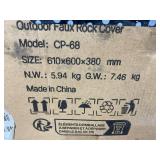 VEVOR Faux Rock Cover, Outdoor Fake Rock Well Pump Cover, Realistic Natural Texture, Lightweight & Weather-Resistant Artificial Boulder for Landscaping Garden Yard Décor, Dark Grey, Medium Size