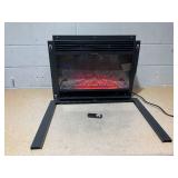 COSTWAY Electric Fireplace Inserts 28.5-inch Wide, 750W/1500W Wall Recessed and Freestanding Fireplace with 3 Flame Colors, 5 Brightness Settings, 8H Timer, Remote Control, Heater for Indoor Use (Tran