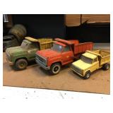 2 Vintage Tonka - 1 Structo Dump Trucks