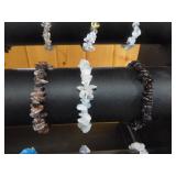 18 New Stone Chip Bracelets on 3-Tier Display Stand