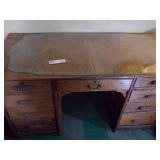 Antique desk with key and chair