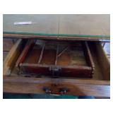 Antique desk with key and chair