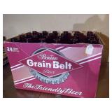 Brown bottles and Grain belt cardboard box