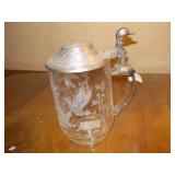 Lidded glass beer mugs