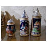 German covered beer steins