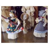 Vintage corn husk figurines