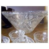 Lead Crystal punch bowl and glasses