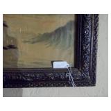 Antique frame with sea setting