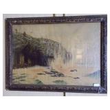 Antique frame with sea setting