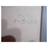 A framed pencil drawing identified as a seated nude woman by the French artist André Lhote (1885-1962