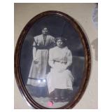 Vintage oval picture and frame