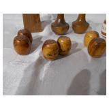 Wooden salt and pepper shakers