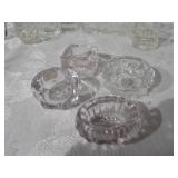 Vintage salt cellars and glass