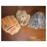 3 Baseball gloves